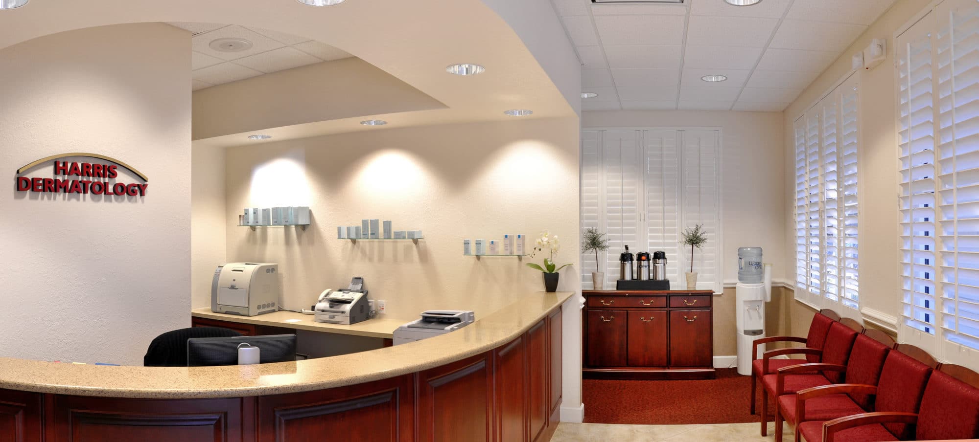 Inside the Harris Dermatology waiting area